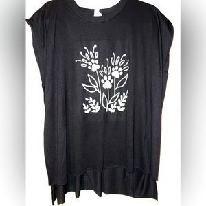 Paw 🐾 Print and Flowers Soft Flowy tee